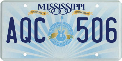 MS license plate AQC506
