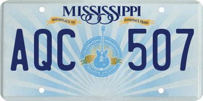 MS license plate AQC507