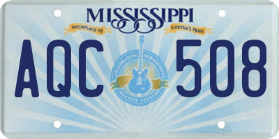 MS license plate AQC508