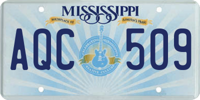 MS license plate AQC509