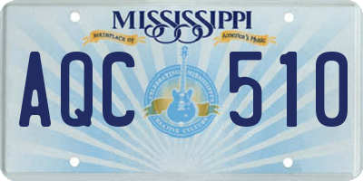 MS license plate AQC510