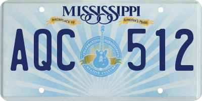 MS license plate AQC512