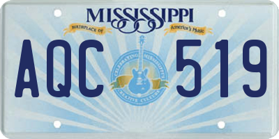 MS license plate AQC519