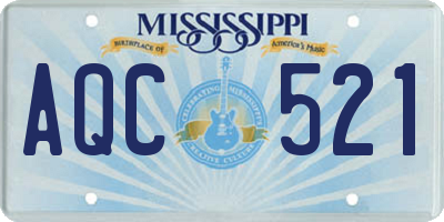 MS license plate AQC521