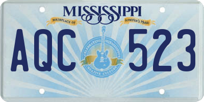 MS license plate AQC523