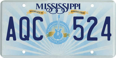 MS license plate AQC524