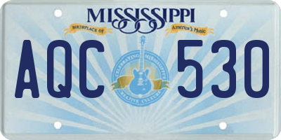 MS license plate AQC530