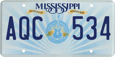 MS license plate AQC534