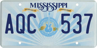 MS license plate AQC537