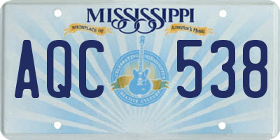 MS license plate AQC538