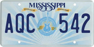 MS license plate AQC542