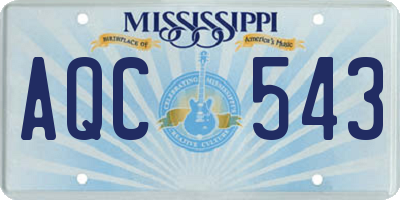 MS license plate AQC543