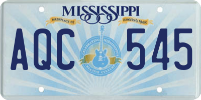 MS license plate AQC545