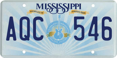 MS license plate AQC546