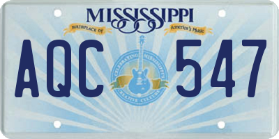 MS license plate AQC547