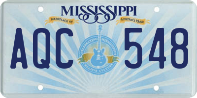 MS license plate AQC548