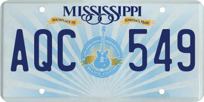 MS license plate AQC549
