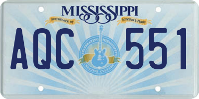 MS license plate AQC551