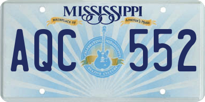 MS license plate AQC552