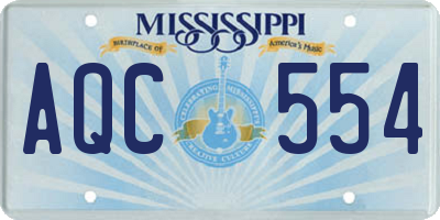 MS license plate AQC554