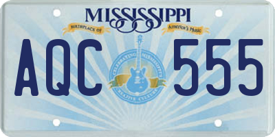 MS license plate AQC555