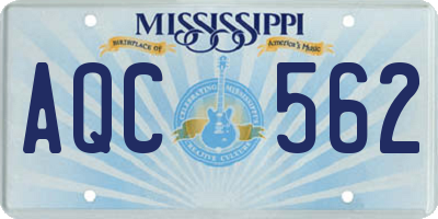 MS license plate AQC562