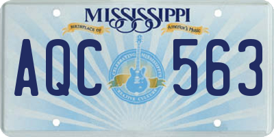 MS license plate AQC563