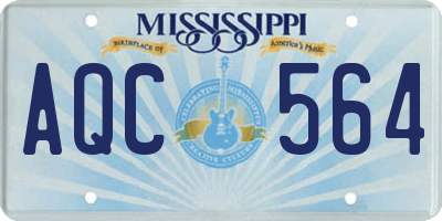 MS license plate AQC564
