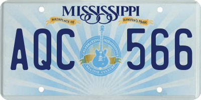 MS license plate AQC566