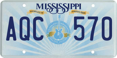 MS license plate AQC570