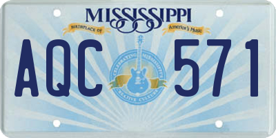 MS license plate AQC571