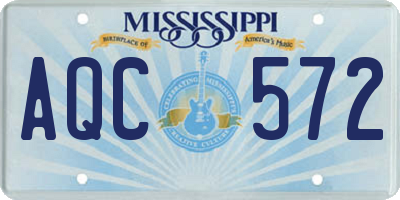 MS license plate AQC572