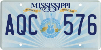 MS license plate AQC576