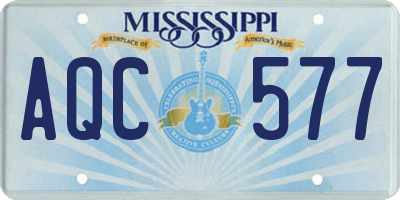 MS license plate AQC577
