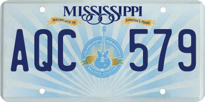 MS license plate AQC579