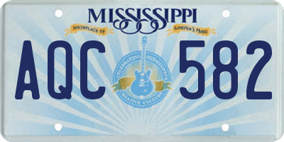 MS license plate AQC582