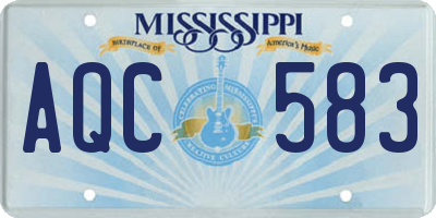 MS license plate AQC583