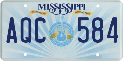 MS license plate AQC584