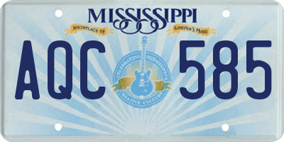 MS license plate AQC585