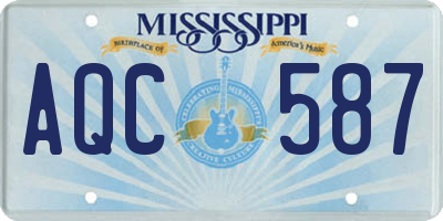 MS license plate AQC587