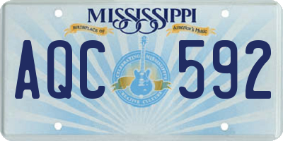 MS license plate AQC592