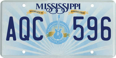 MS license plate AQC596