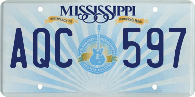 MS license plate AQC597
