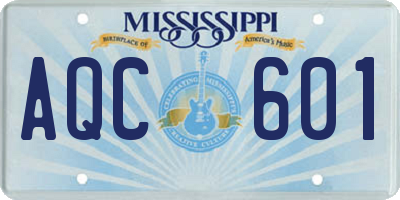 MS license plate AQC601