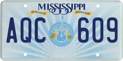MS license plate AQC609