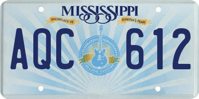 MS license plate AQC612