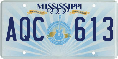 MS license plate AQC613