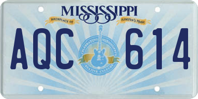 MS license plate AQC614