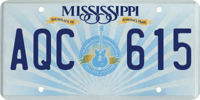 MS license plate AQC615