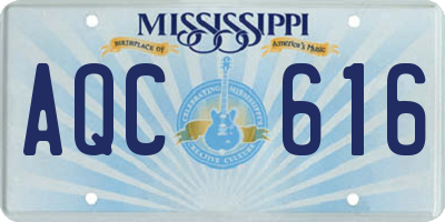 MS license plate AQC616